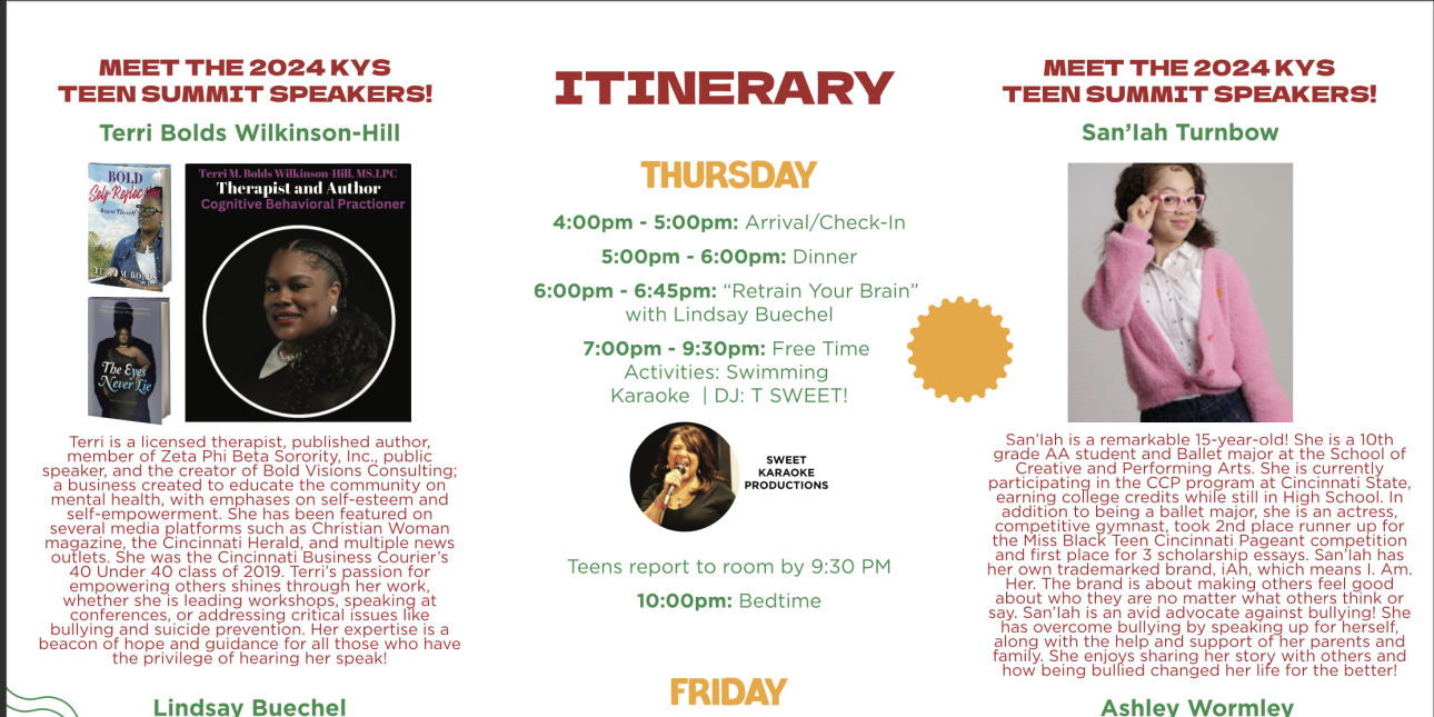 2024 Teen Summit Itinerary 